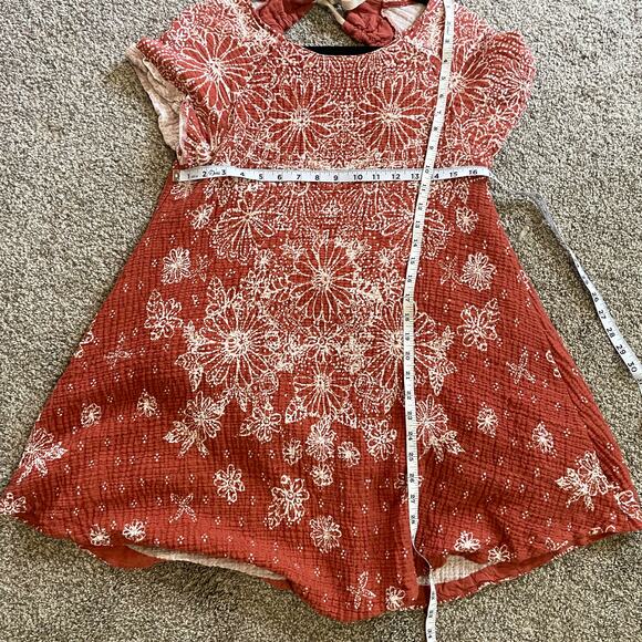 Free People Women’s Pinwheel Open-Back Mini Dress Coral XS - Picture 8 of 8